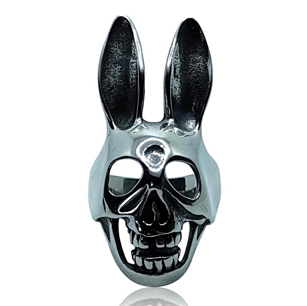 Gothic Punk Bunny Rabbit Animal Skull Ring
